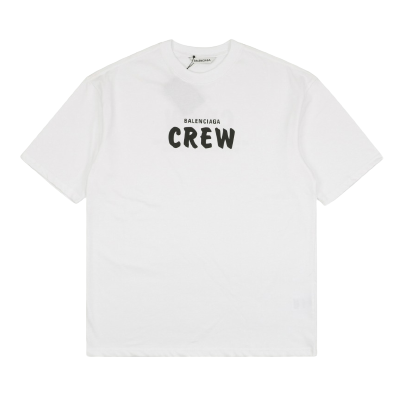 [TOP] BALENCIAGA 발렌시아가 CREW 로고 프린팅 반팔 티셔츠