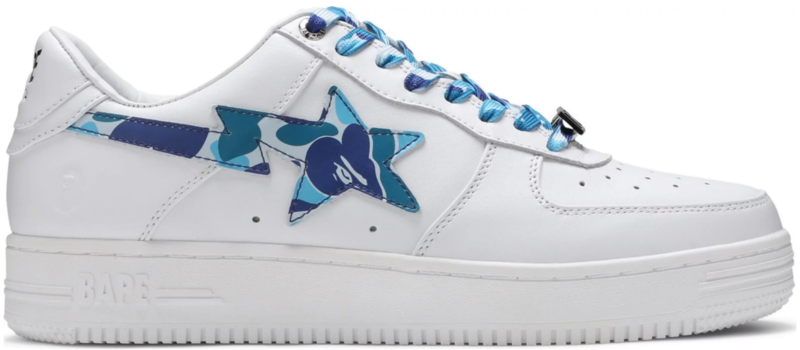 [정품급버전] 베이프 스타 카모 블루 A Bathing Ape Bape Sta Low White ABC Camo Blue 1H20191045 BLU