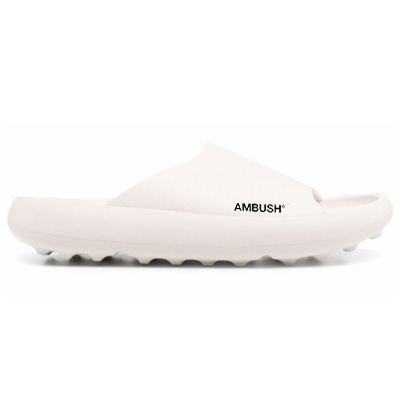 [해더룸] AMBUSH 샌들 21 FW 엠부쉬 SHAPED 쉐이프 풀 루버 어퍼 슬라이드 슬리퍼 아이보리 BMIC005F21 MAT0010300