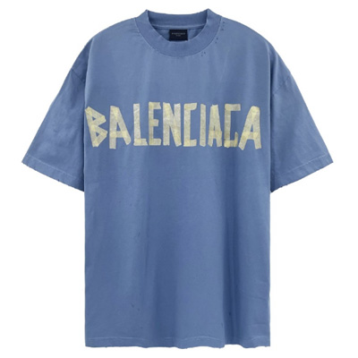 [TNN셀러] 발렌시아가 테이프 모노그램 반팔티 블루 BALENCIAGA